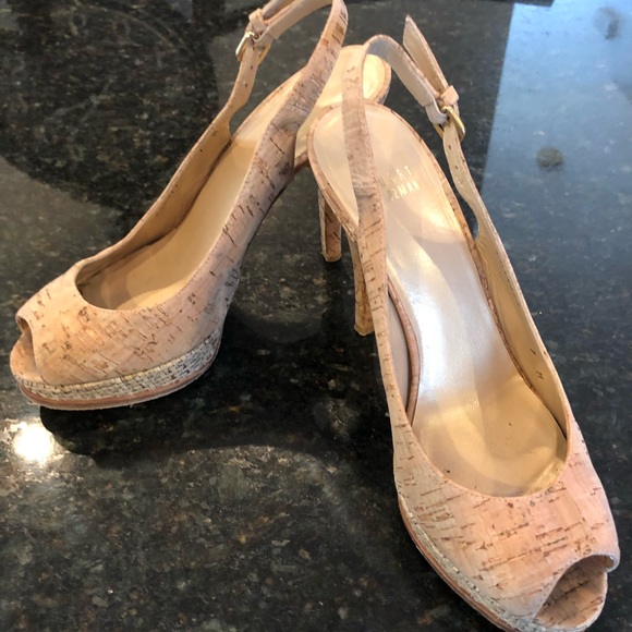Stuart Weitzman Cork Platform Heels! - Picture 2 of 3